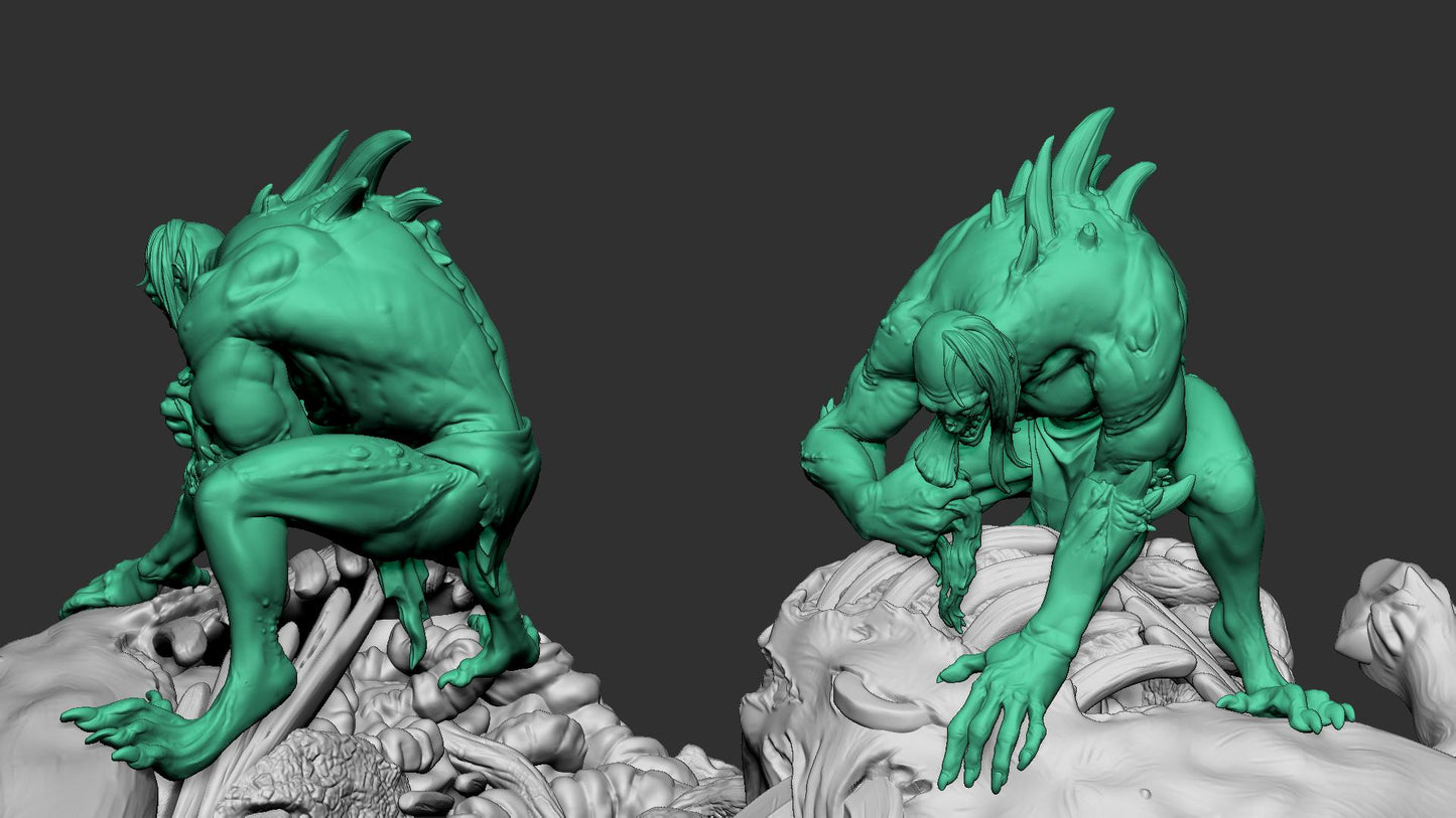 Flasher Diorama | TABLETOP SCALE | D&D TTRPG Miniature | White Werewolf Tavern