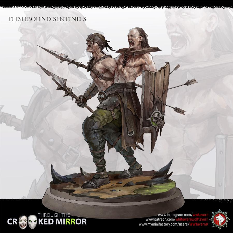 Fleshbound Sentinels | TABLETOP SCALE | TTRPG D&D Miniature | White Werewolf Tavern