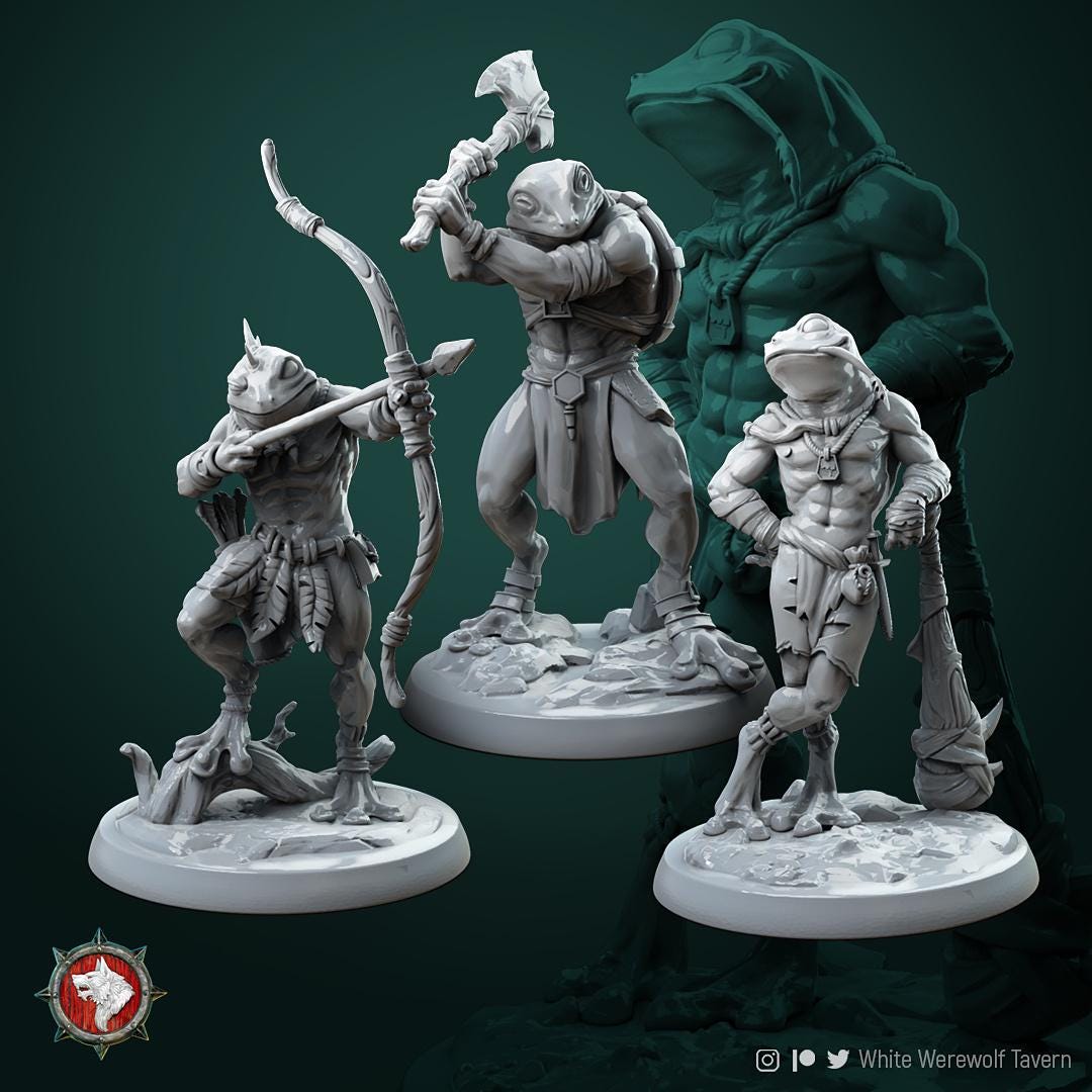 Froggl Tribe | TABLETOP SCALE | TTRPG Miniature | White Werewolf Tavern