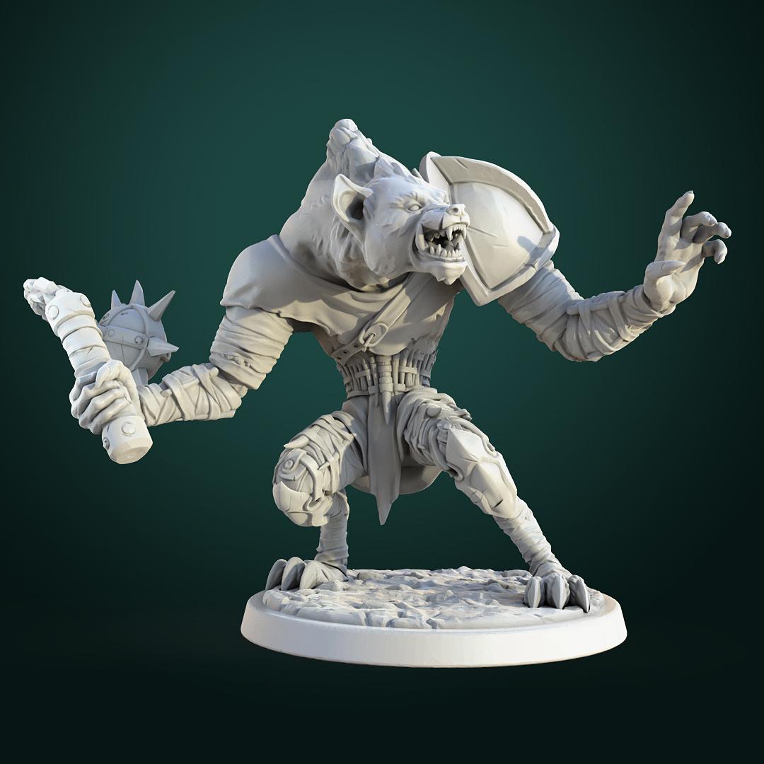 Gnoll Berserk | TABLETOP SCALE | TTRPG D&D Miniature | White Werewolf Tavern