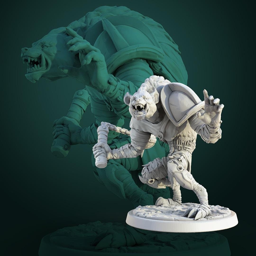 Gnoll Berserk | TABLETOP SCALE | TTRPG D&D Miniature | White Werewolf Tavern