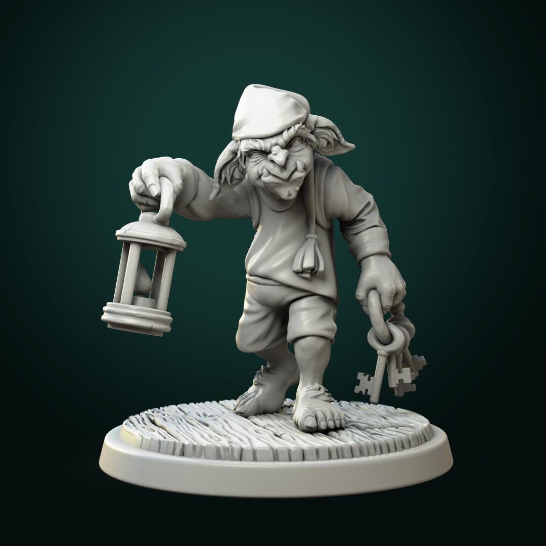 Goblin Custodian | TABLETOP SCALE | TTRPG D&D Miniature | White Werewolf Tavern