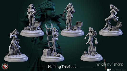 Halfling Thieves | TABLETOP SCALE | TTRPG D&D Miniature | White Werewolf Tavern