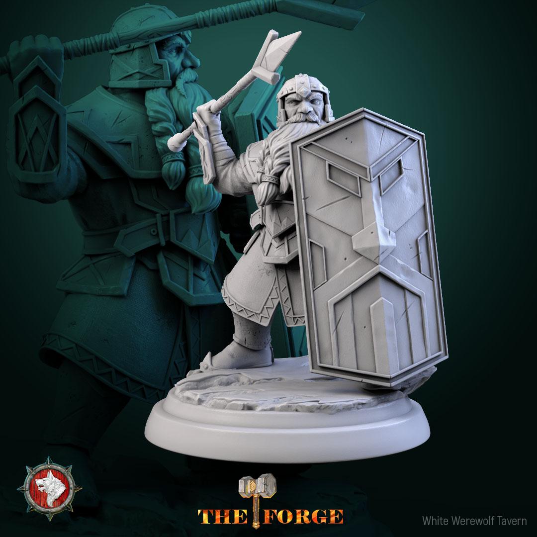 Heavy Armored Dwarves | TABLETOP SCALE | TTRPG D&D Miniature | White Werewolf Tavern