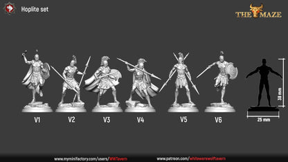 Hoplites | TABLETOP SCALE | TTRPG D&D Miniature | White Werewolf Tavern