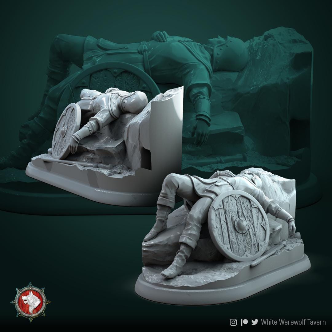 Human Militia, Wounded | TABLETOP SCALE | TTRPG D&D Miniature | White Werewolf Tavern