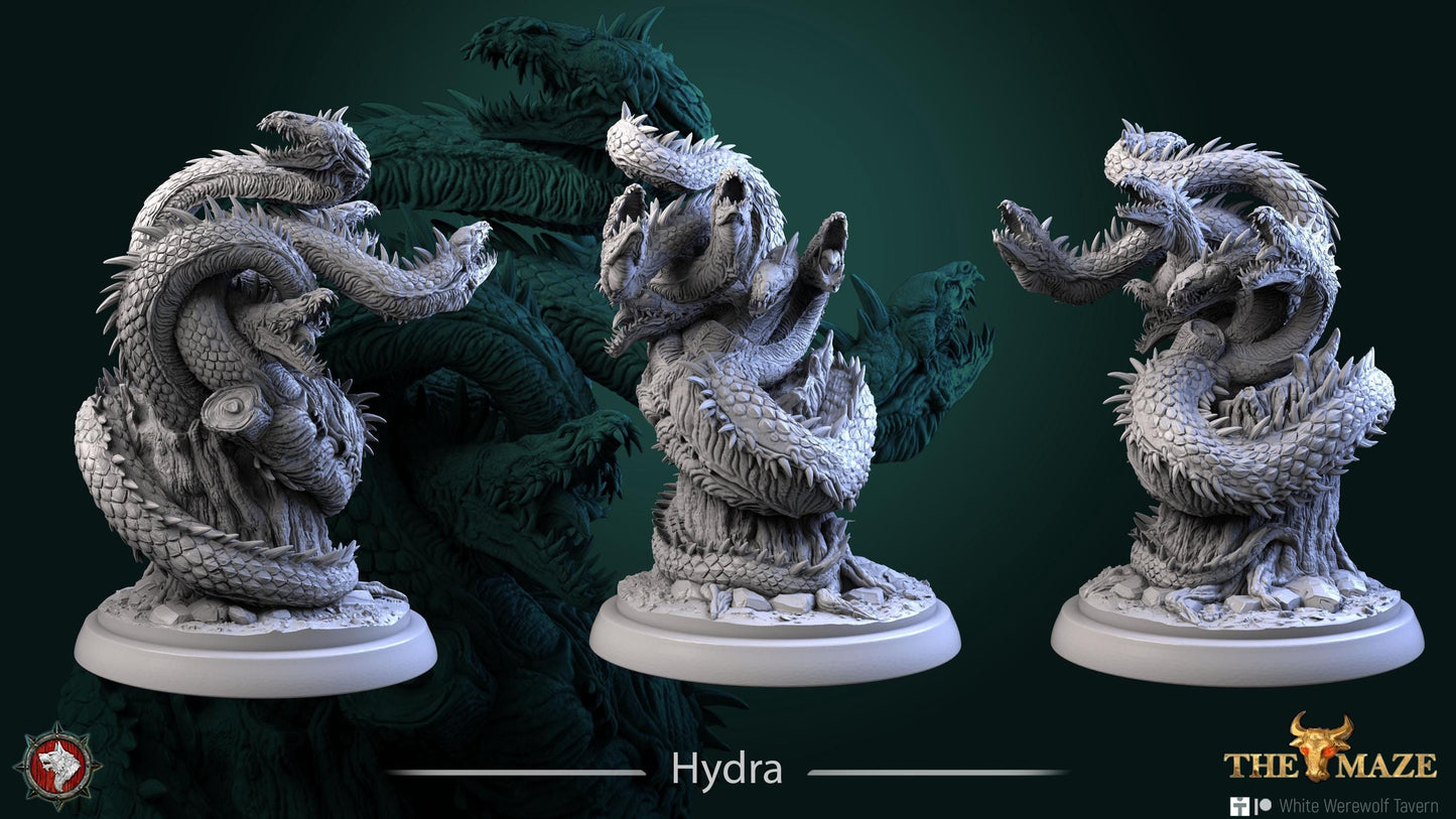 Hydra | TABLETOP SCALE | TTRPG D&D Miniature | White Werewolf Tavern
