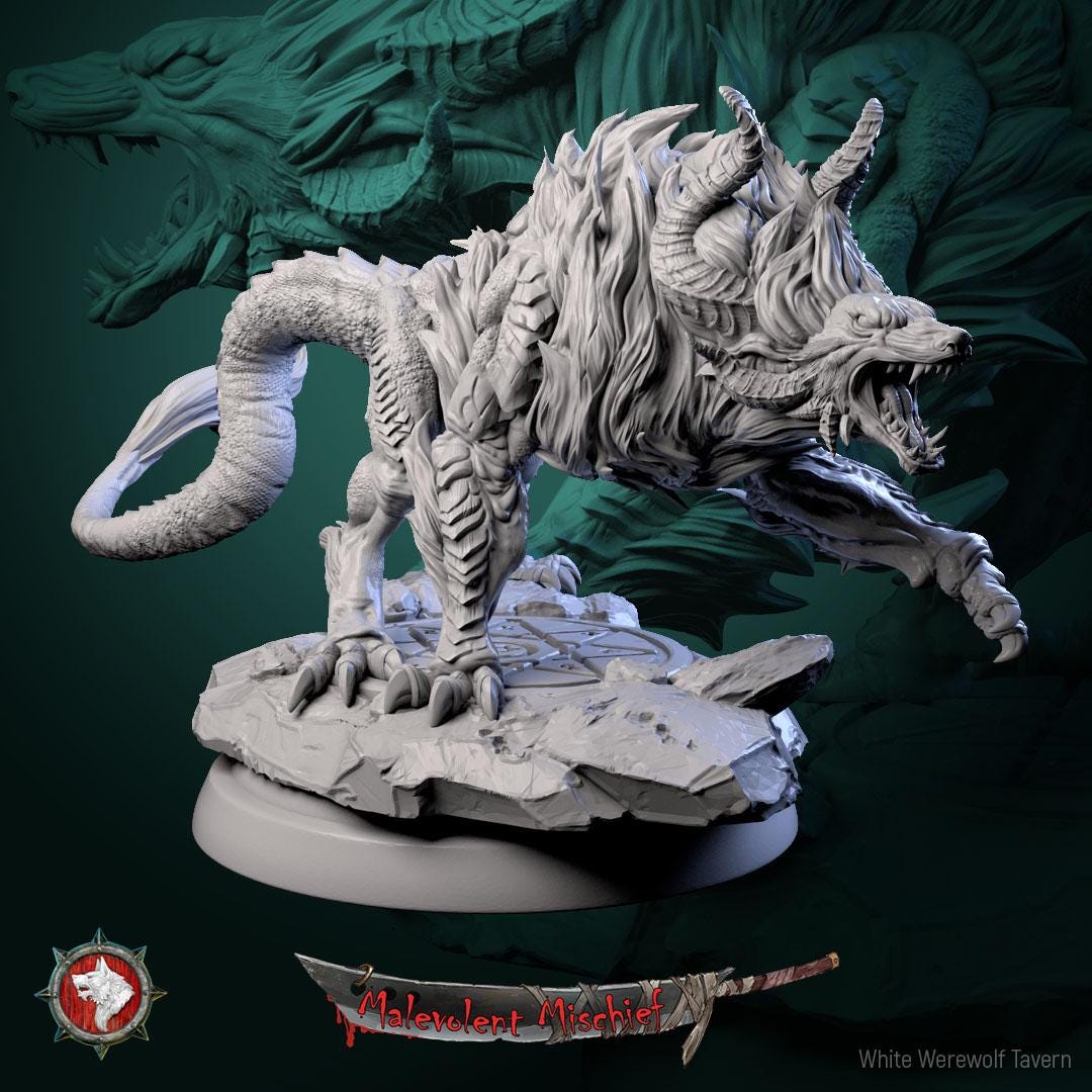 Infernohounds | TABLETOP SCALE | TTRPG D&D Miniature | White Werewolf Tavern