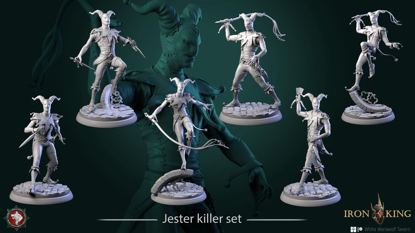 Jester Killers | TABLETOP SCALE | TTRPG D&D Miniature | White Werewolf Tavern