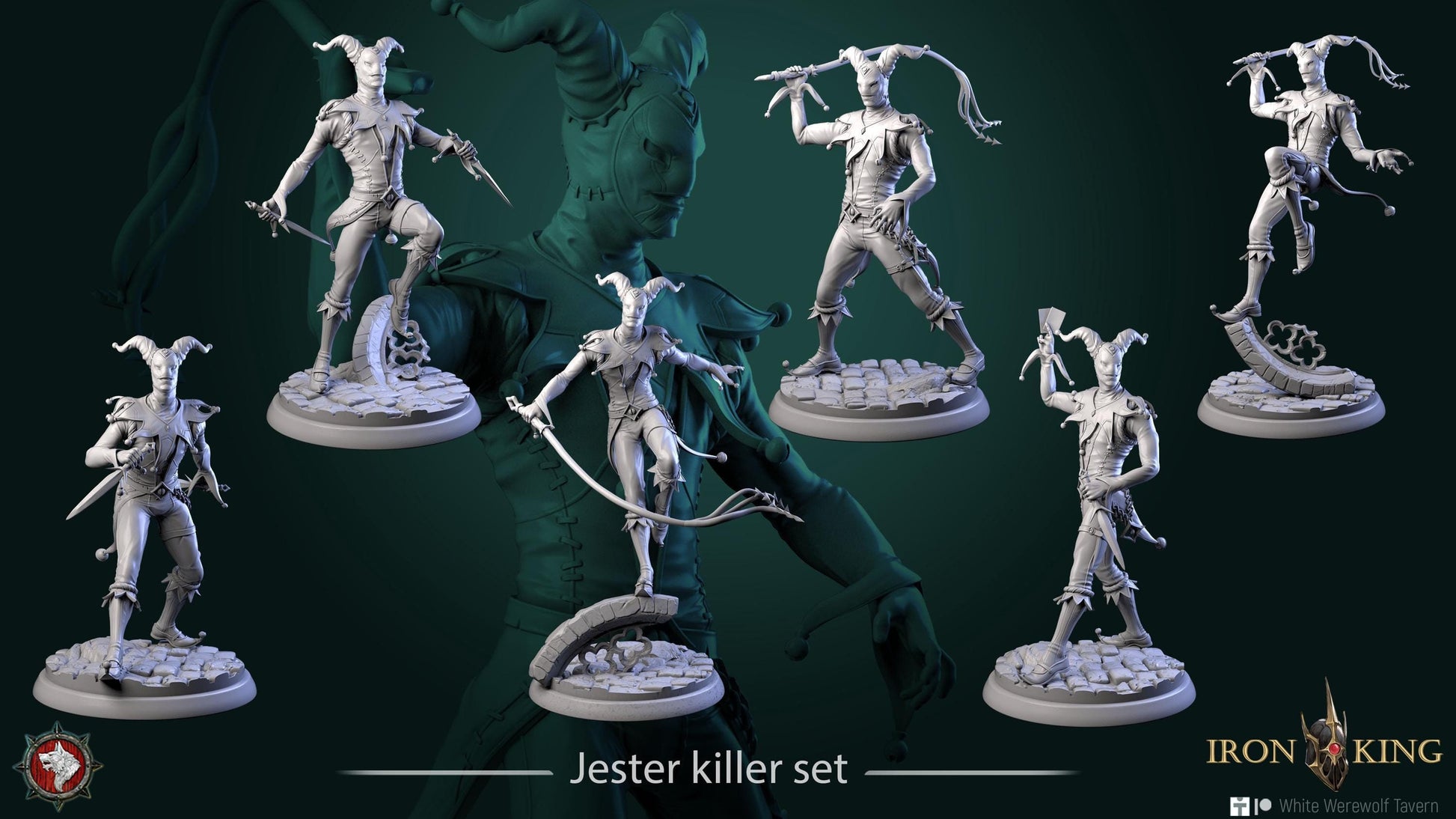 Jester Killers | TABLETOP SCALE | TTRPG D&D Miniature | White Werewolf Tavern