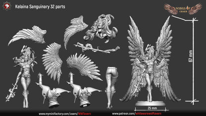 Kelaina Sanguinary | TABLETOP SCALE | TTRPG D&D Miniature | White Werewolf Tavern