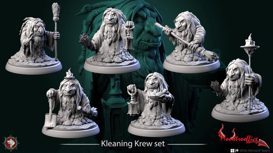 Kleaning Krew | TABLETOP SCALE | TTRPG D&D Miniature | White Werewolf Tavern