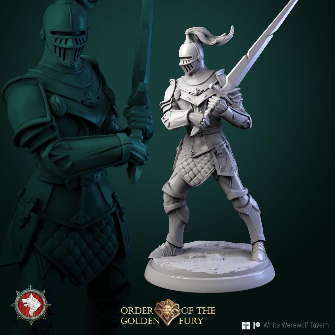 Knights | TABLETOP SCALE | TTRPG D&D Miniature | White Werewolf Tavern
