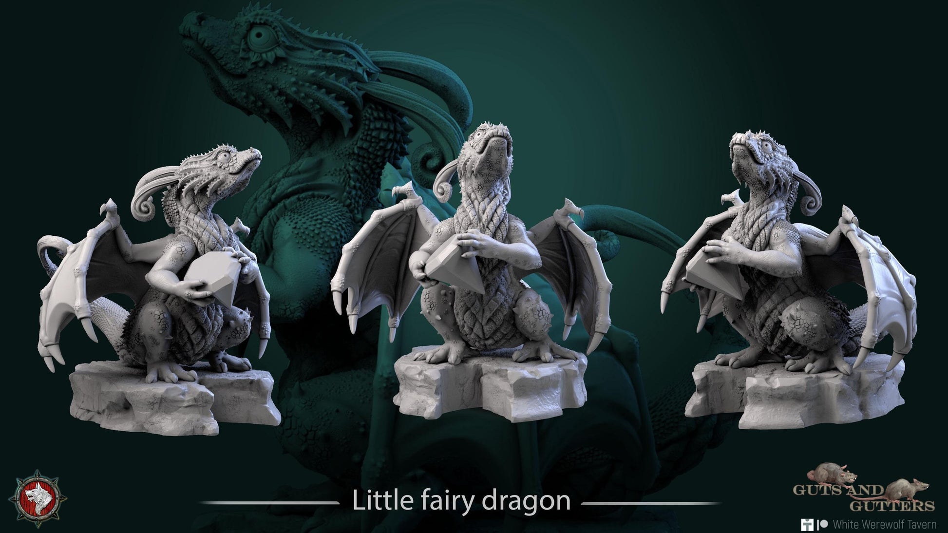 Little Fairy Dragon | TABLETOP SCALE | TTRPG D&D Miniature | White Werewolf Tavern
