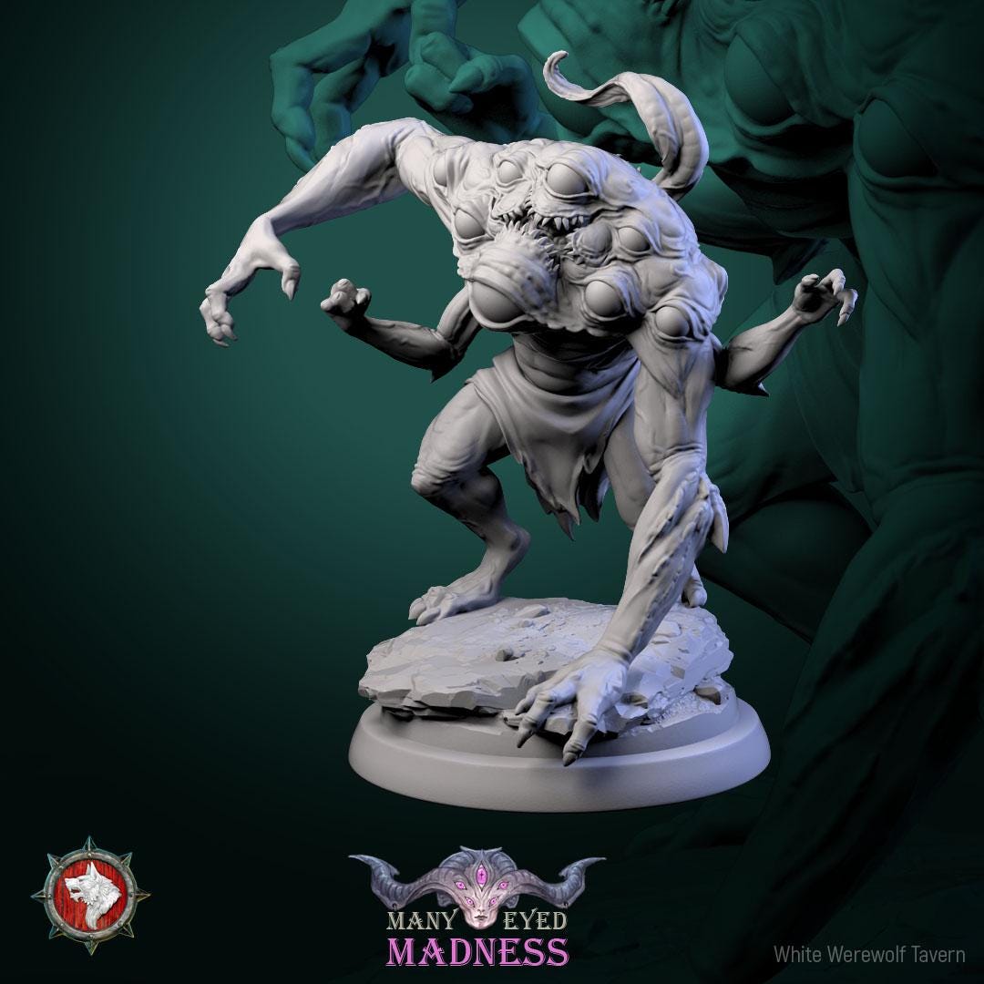 Many Eyed Monsters | TABLETOP SCALE | TTRPG D&D Miniature | White Werewolf Tavern