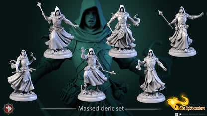 Masked Clerics | TABLETOP SCALE | TTRPG D&D Miniature | White Werewolf Tavern