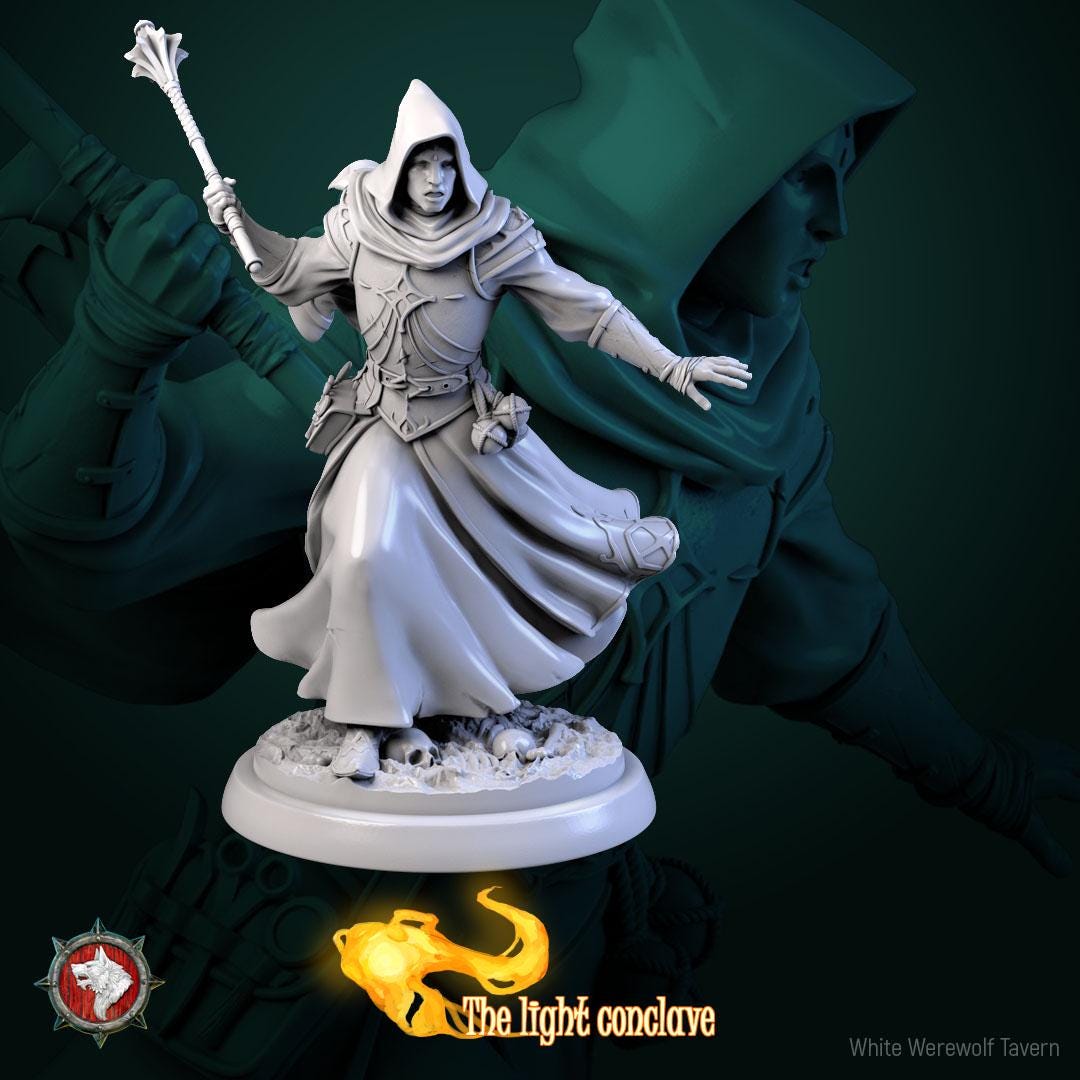 Masked Clerics | TABLETOP SCALE | TTRPG D&D Miniature | White Werewolf Tavern