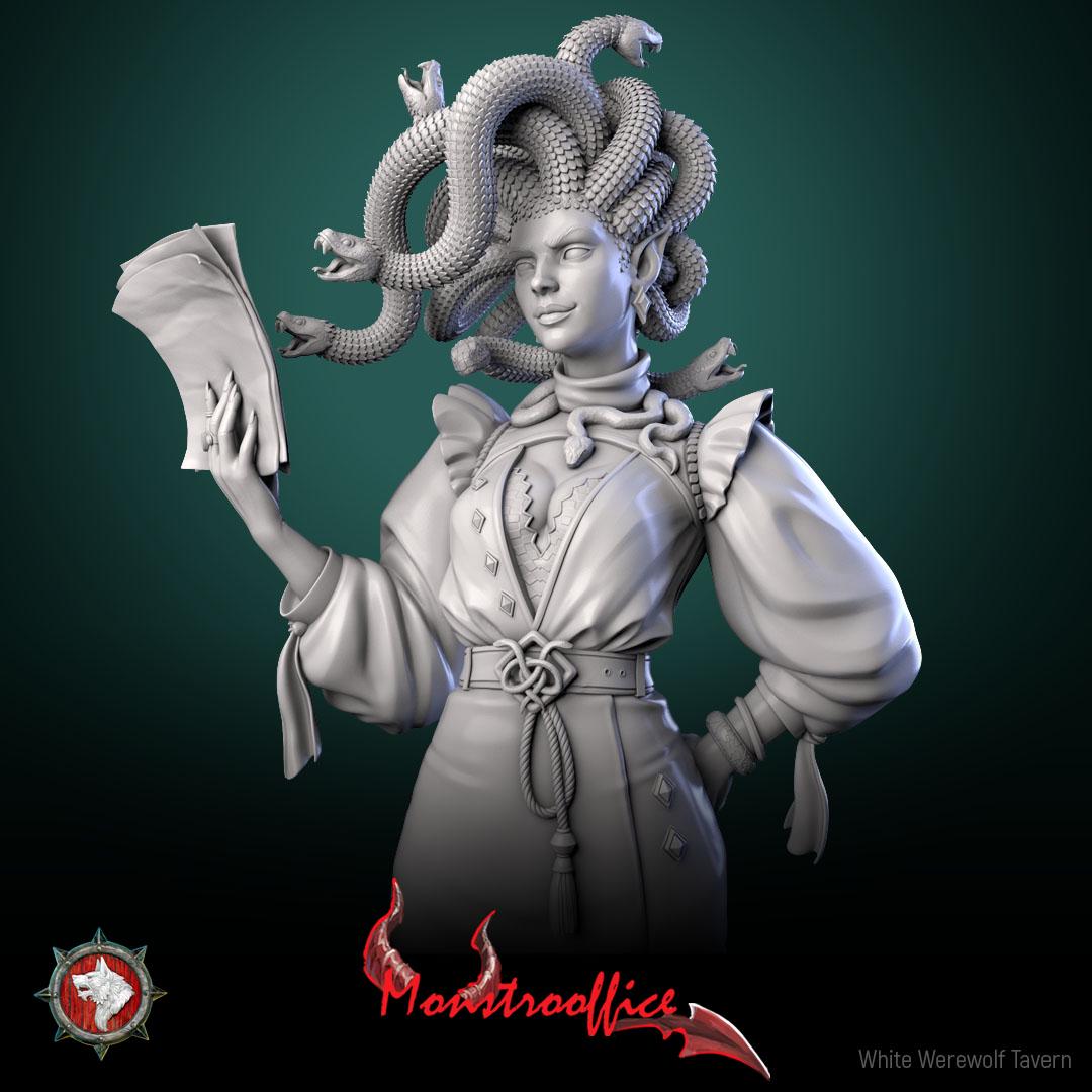 Medusa Director | TABLETOP SCALE | TTRPG D&D Miniature | White Werewolf Tavern