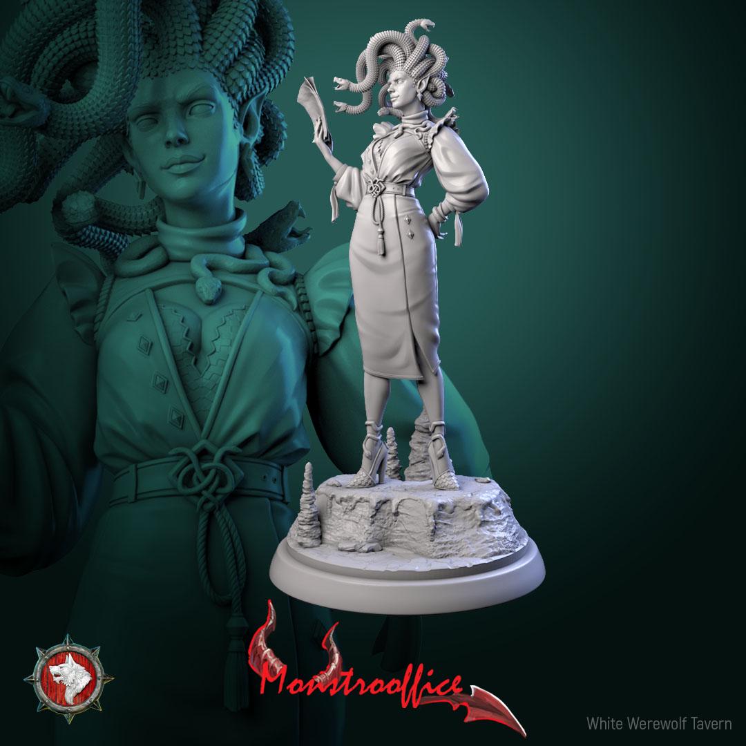 Medusa Director | TABLETOP SCALE | TTRPG D&D Miniature | White Werewolf Tavern
