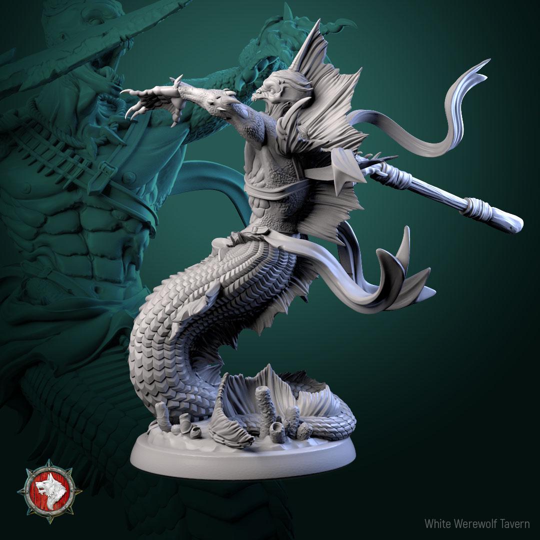 Merfolk | TABLETOP SCALE | TTRPG D&D Miniature | White Werewolf Tavern