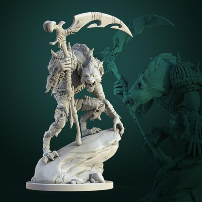 Mezg, Gnoll | TABLETOP SCALE | TTRPG D&D Miniature | White Werewolf Tavern