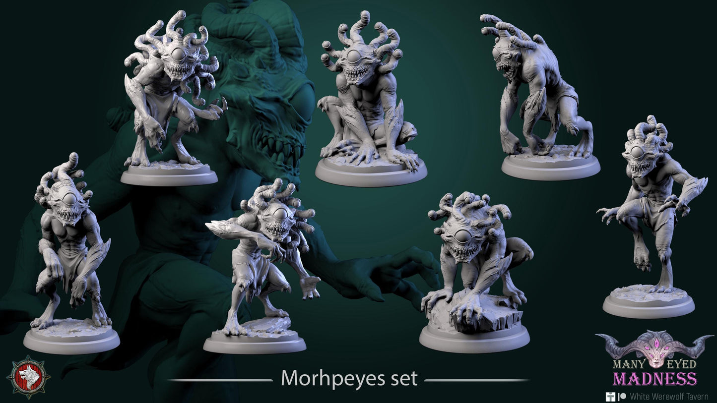 Morhpeyes, Beholder Humanoids | TABLETOP SCALE | TTRPG D&D Miniature | White Werewolf Tavern