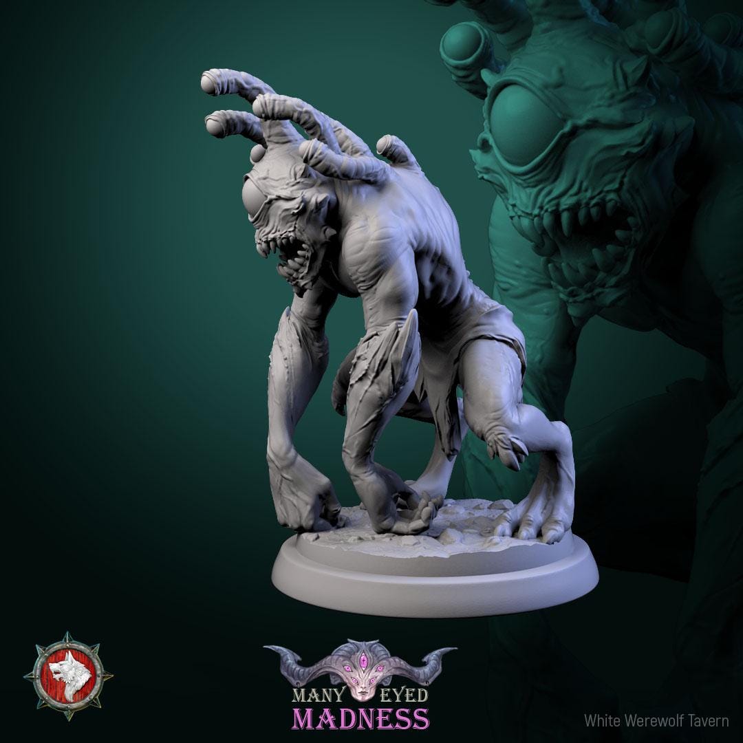 Morhpeyes, Beholder Humanoids | TABLETOP SCALE | TTRPG D&D Miniature | White Werewolf Tavern