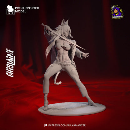 Beastfolk Swordmaster | Resin Garage Kit Sculpture Anime Video Game Fan Art Statue | Bulkamancer Sculpts