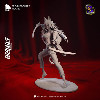 Beastfolk Swordmaster | Resin Garage Kit Sculpture Anime Video Game Fan Art Statue | Bulkamancer Sculpts