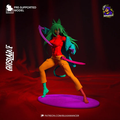 Beastfolk Swordmaster | Resin Garage Kit Sculpture Anime Video Game Fan Art Statue | Bulkamancer Sculpts