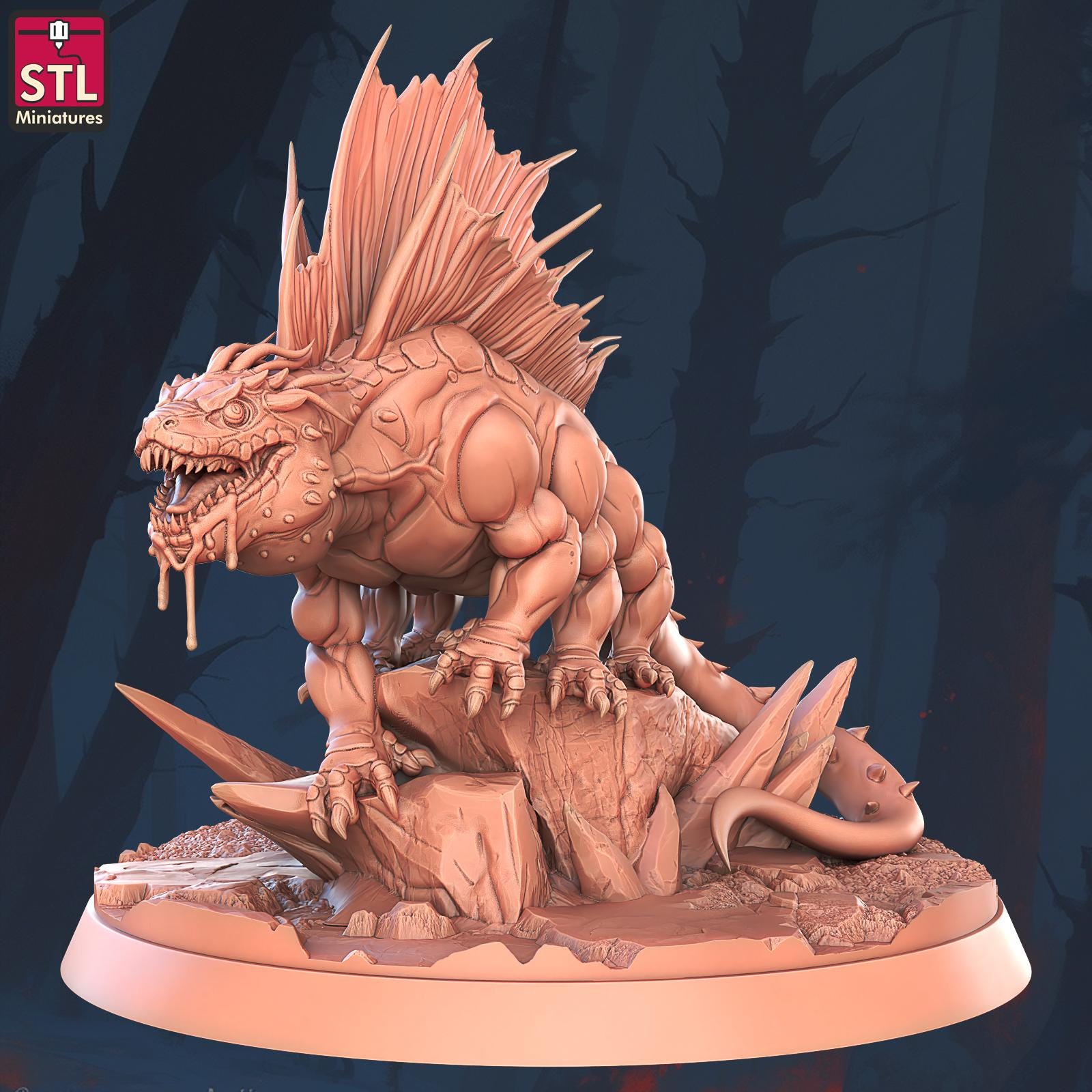Basilisk Monster | Tabletop Scale | D&D TTRPG Miniature | STL Miniatures
