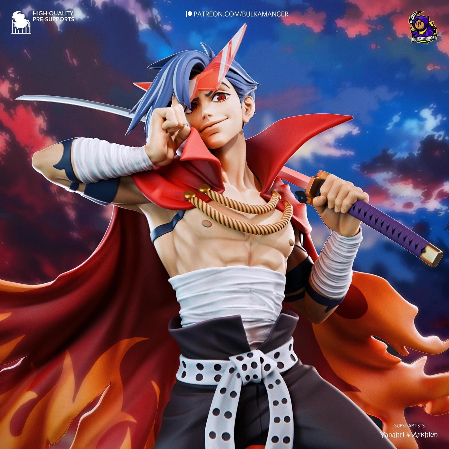 Burning Heart | Resin Garage Kit Sculpture Anime Video Game Fan Art Statue | Bulkamancer Sculpts