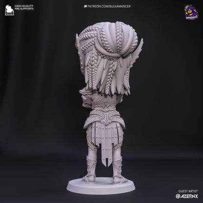 Chibi Judgmental Warrior | Resin Garage Kit Sculpture Anime Video Game Fan Art Statue | Bulkamancer Sculpts