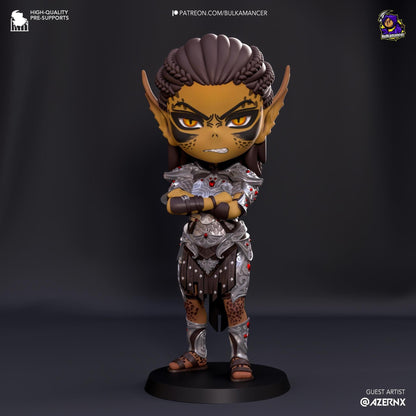 Chibi Judgmental Warrior | Resin Garage Kit Sculpture Anime Video Game Fan Art Statue | Bulkamancer Sculpts