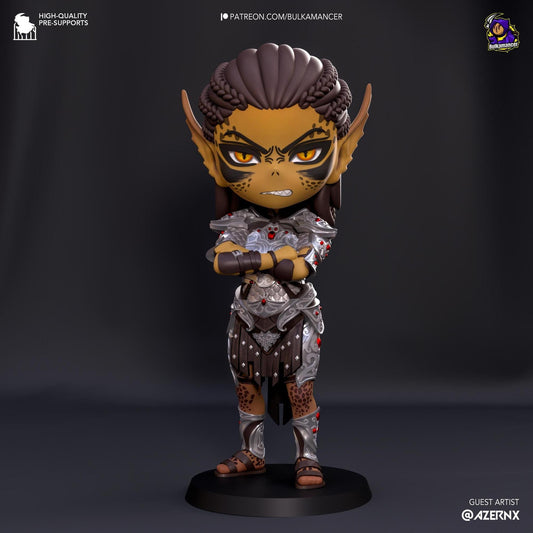 Chibi Judgmental Warrior | Resin Garage Kit Sculpture Anime Video Game Fan Art Statue | Bulkamancer Sculpts