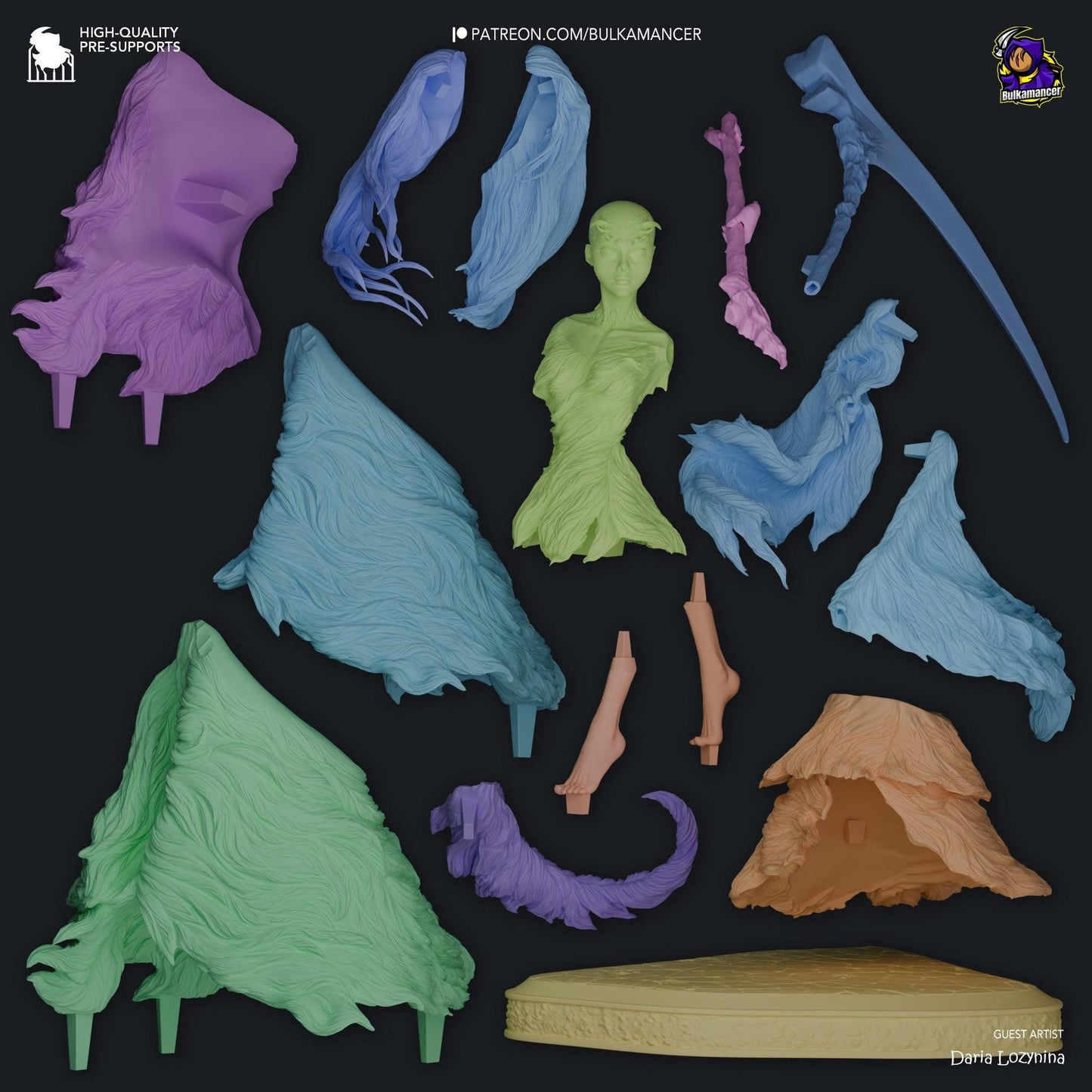 Half-Dragon Maiden | Resin Garage Kit Sculpture Anime Video Game Fan Art Statue | Bulkamancer Sculpts