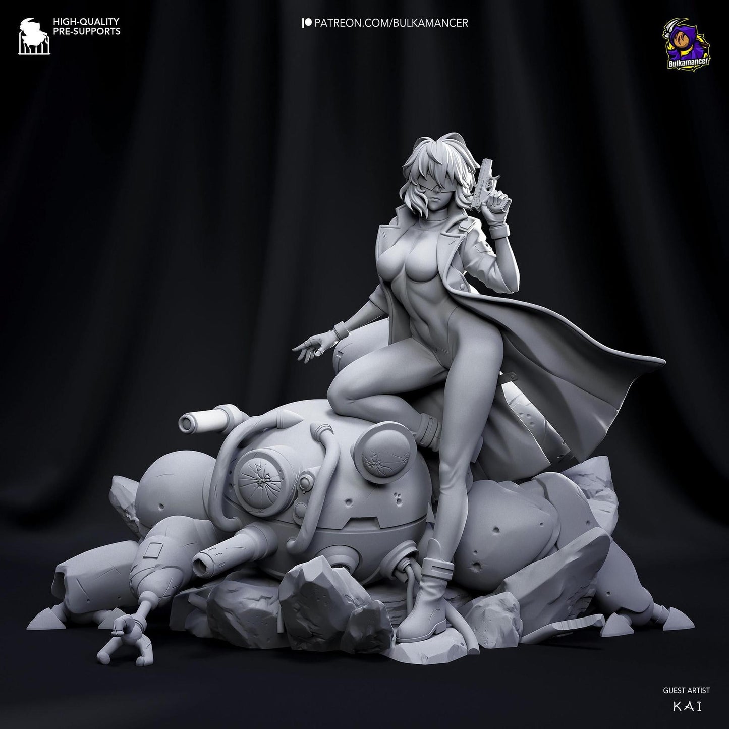 Cyber Ghost | Resin Garage Kit Sculpture Anime Video Game Fan Art Statue | Bulkamancer Sculpts