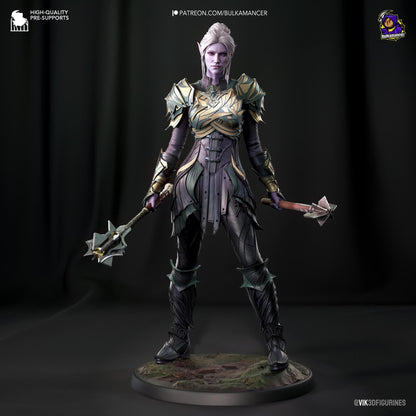 Dark Elf Paladin | Resin Garage Kit Sculpture Anime Video Game Fan Art Statue | Bulkamancer Sculpts