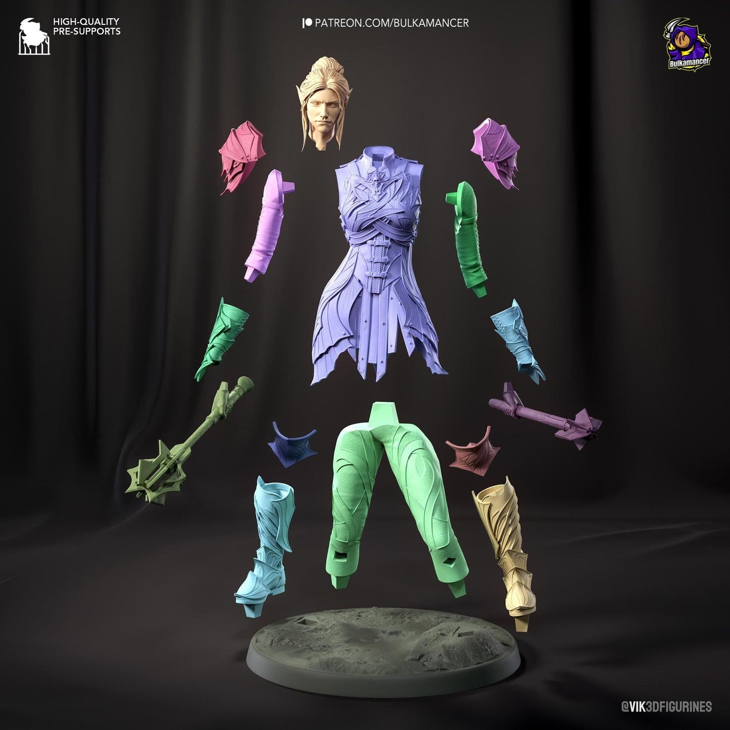 Dark Elf Paladin | Resin Garage Kit Sculpture Anime Video Game Fan Art Statue | Bulkamancer Sculpts