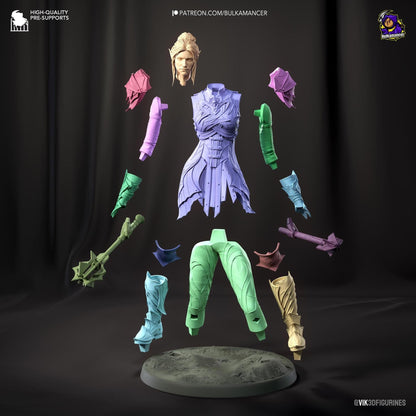Dark Elf Paladin | Resin Garage Kit Sculpture Anime Video Game Fan Art Statue | Bulkamancer Sculpts
