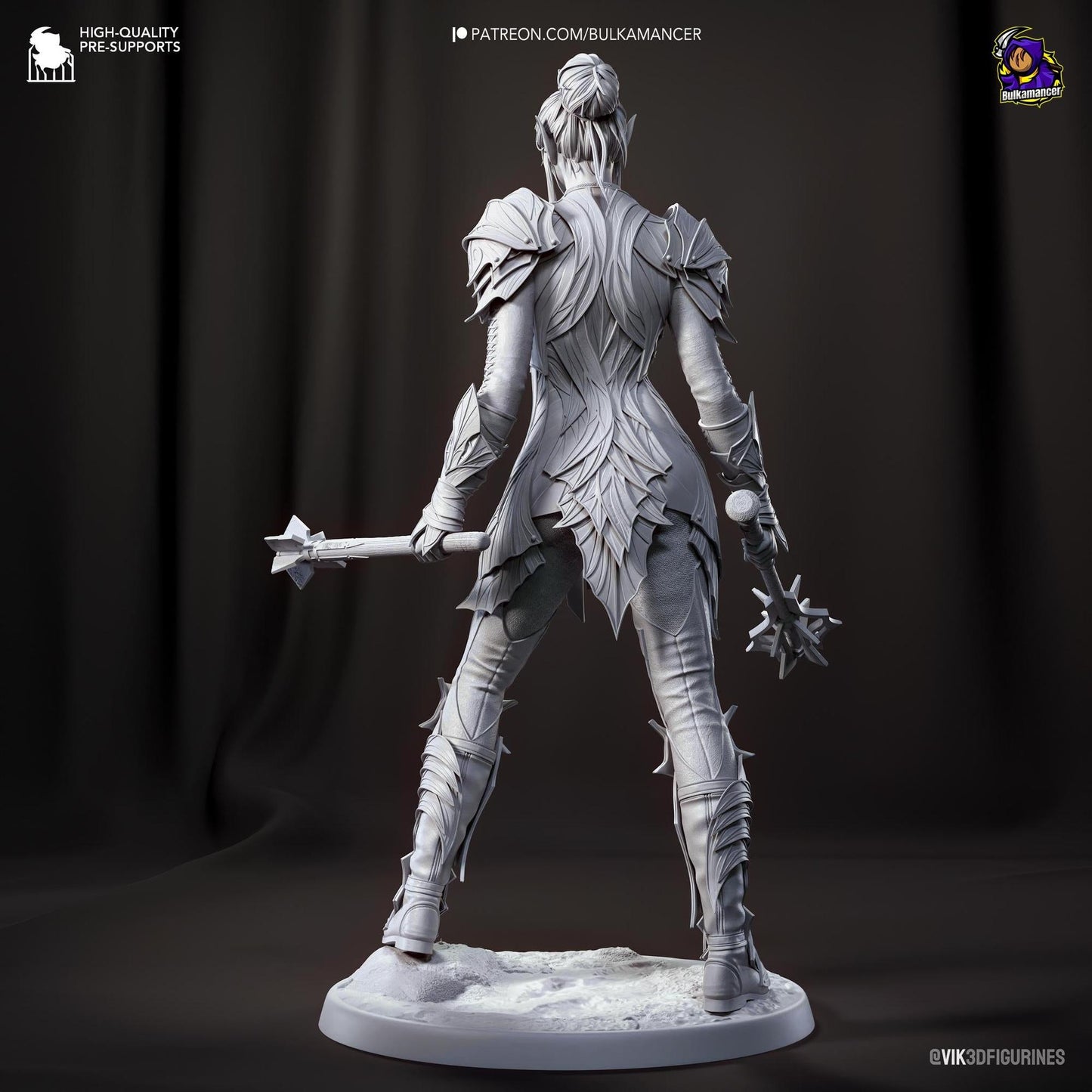 Dark Elf Paladin | Resin Garage Kit Sculpture Anime Video Game Fan Art Statue | Bulkamancer Sculpts