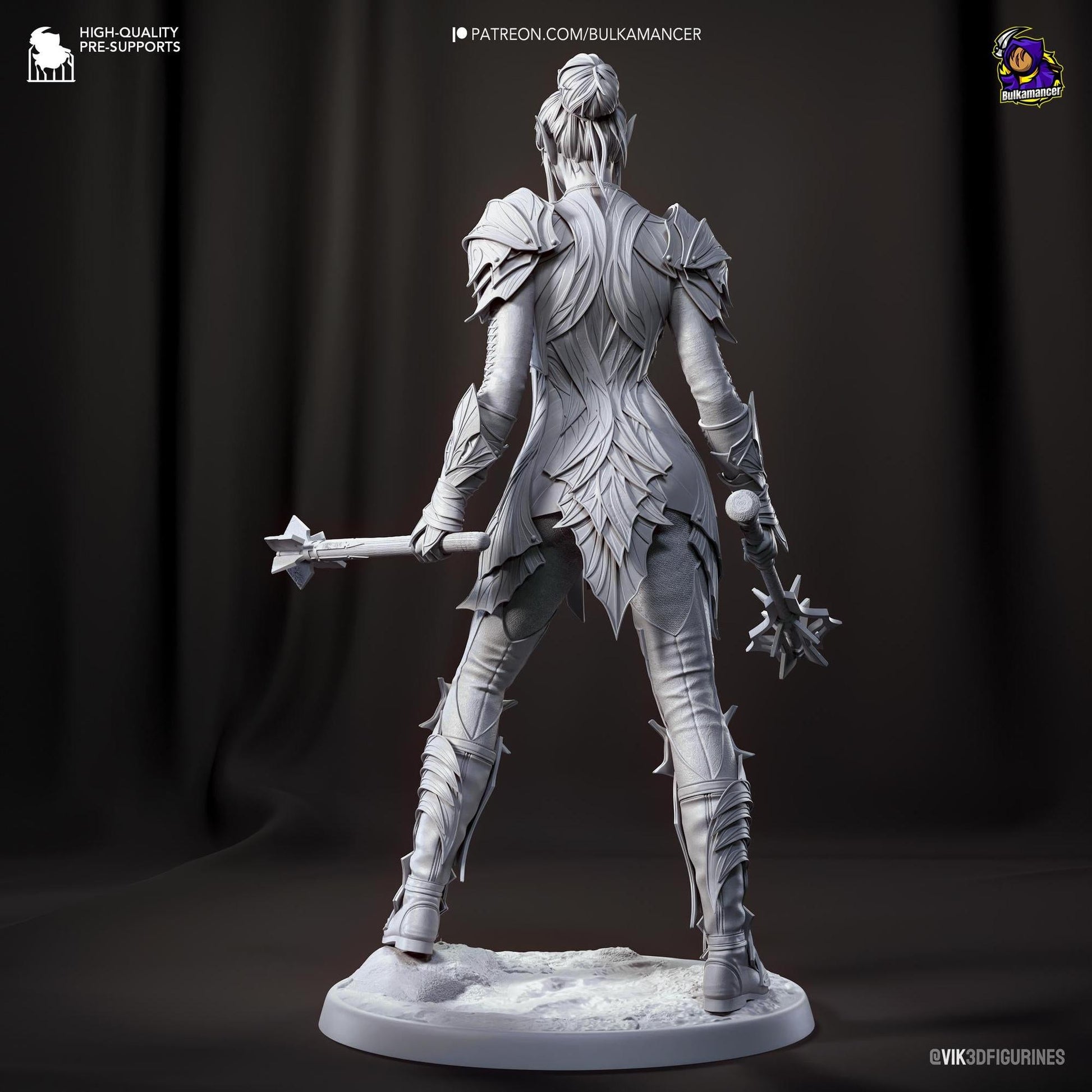 Dark Elf Paladin | Resin Garage Kit Sculpture Anime Video Game Fan Art Statue | Bulkamancer Sculpts