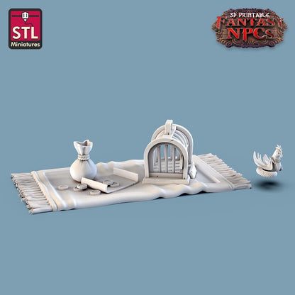 Exotic Pet Vendor NPC Set | Tabletop Scale | D&D TTRPG Miniature | STL Miniatures