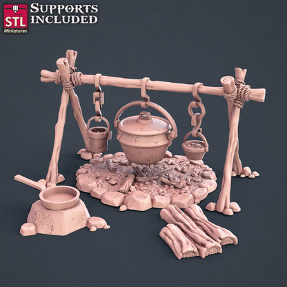 Explorer, Treasure Hunter Camp, NPC Set | Tabletop Scale | D&D TTRPG Miniature | STL Miniatures