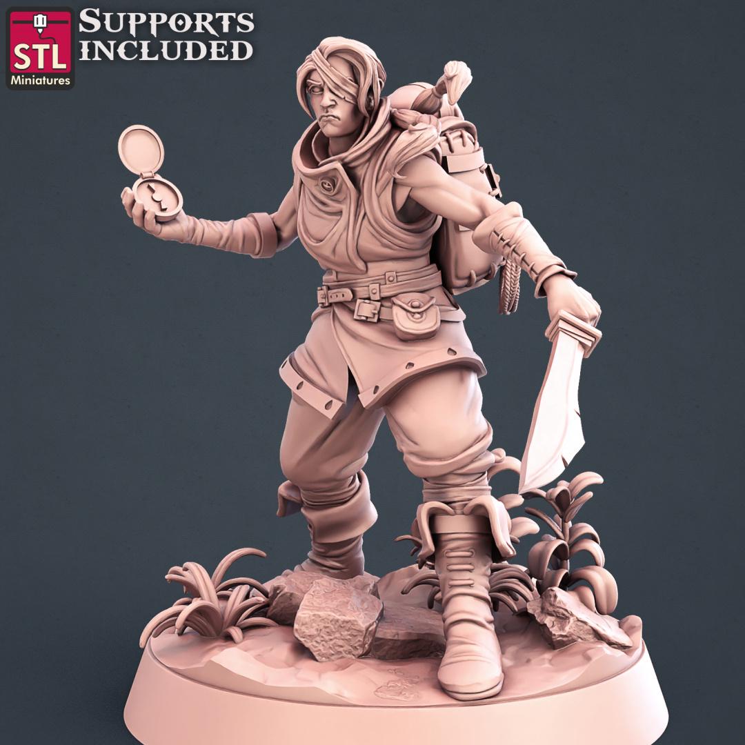Explorer, Treasure Hunter Camp, NPC Set | Tabletop Scale | D&D TTRPG Miniature | STL Miniatures