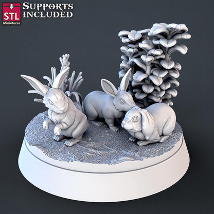 Farm Animals Set | Tabletop Scale | D&D TTRPG Miniature | STL Miniatures