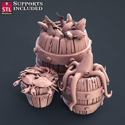 Fishermen NPC Set | Tabletop Scale | D&D TTRPG Miniature | STL Miniatures