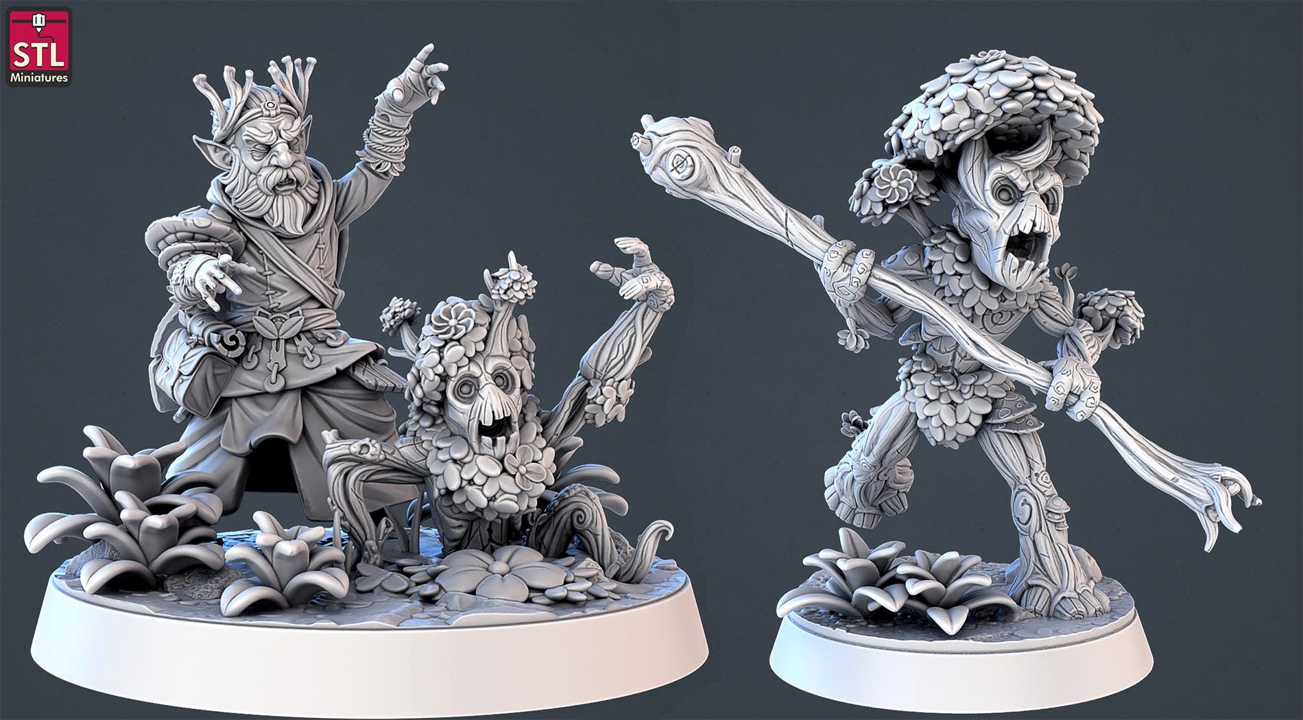 Forest Protectors NPC Set | Tabletop Scale | D&D TTRPG Miniature | STL Miniatures