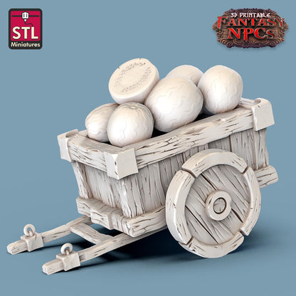 Fruit Seller Vendor NPC Set | Tabletop Scale | D&D TTRPG Miniature | STL Miniatures