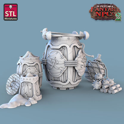 Gunpowder NPC Set | Tabletop Scale | D&D TTRPG Miniature | STL Miniatures